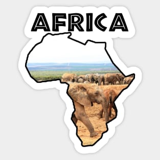 Africa Wildlife Continent Elephant Cameo Sticker